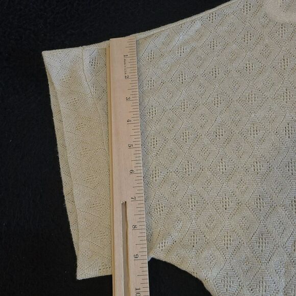 Hearts Of Palm Womens Top Light Tan Size PM Polyester Blend Pullover Sheer - Picture 5 of 12